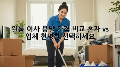 원룸 이사 용달 가격 비교: 혼자 vs 업체, 현명한 선택하세요!