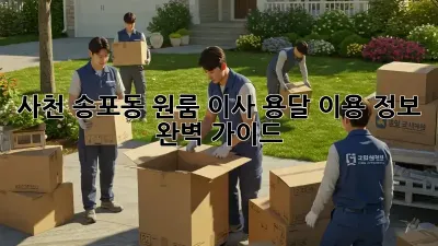사천 송포동 원룸 이사, 용달 이용 정보 완벽 가이드!